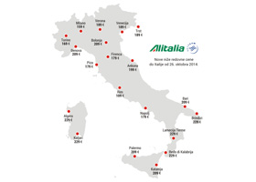 Alitalia trajno snizila cene karata do Italije od oktobra