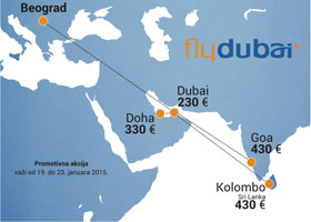flydubai promocija: Dubai, Doha, Goa i Kolombo